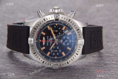 Replica Breitling Avenger SS Wath Case Chronograph Black Face Black Band Wrist Watch